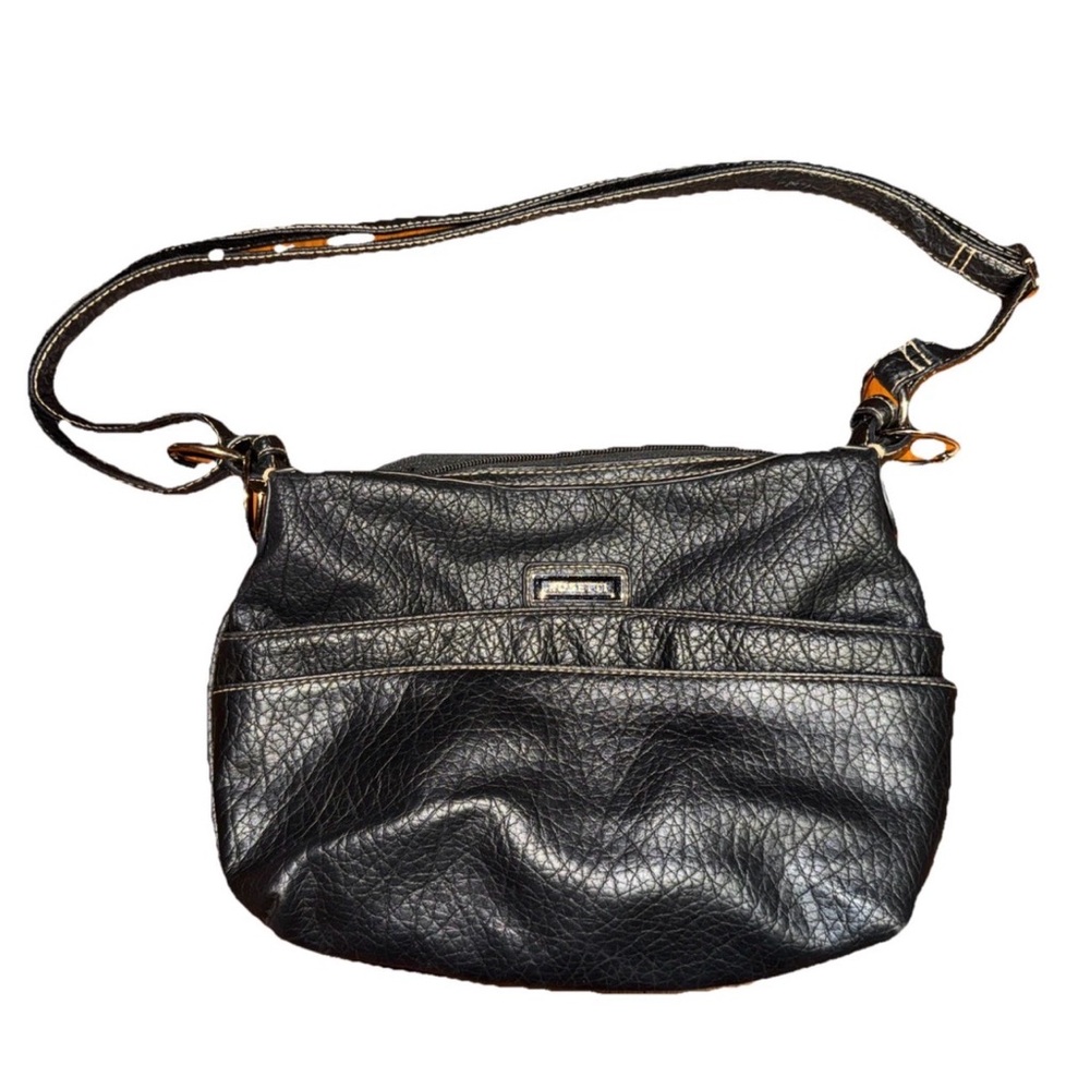 Rosetti Clara Crossbody Bag Black Texture Purse Adjustable Strap Shoulder Preppy